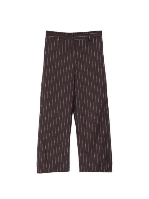 CROQUIS pinstripe curved-leg trousers Brown 9Q7E12310