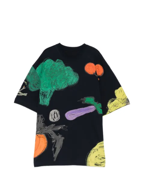 JNBY vegetable-print T-shirt Black 5Q6111800