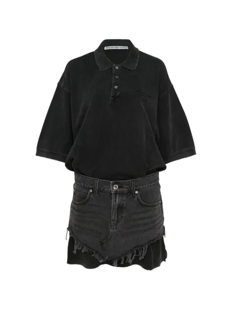 Alexander Wang mini pre-styled frayed dress Grey 4DC326612200