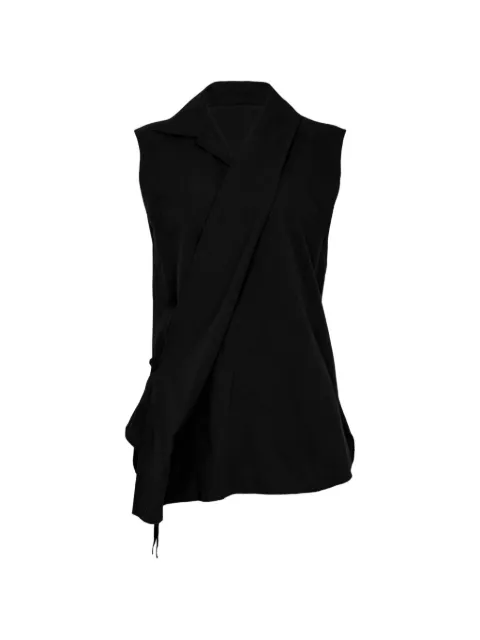 Y's wrap-knot sleeveless shirt Black YVB02024003