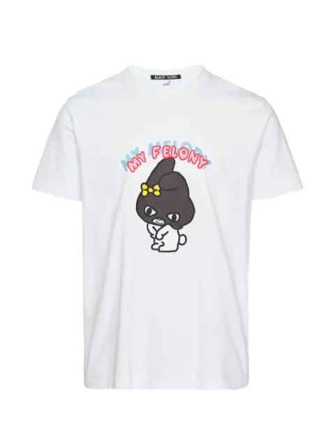 Black Score graphic-print T-shirt White BSMCCMYFELONYMELODY00WHI