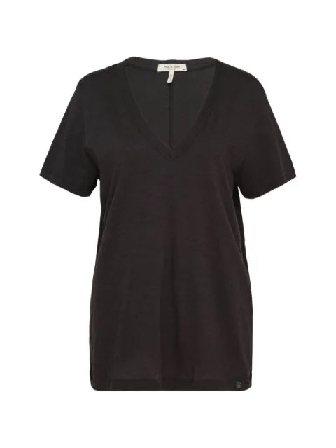 rag & bone slub-texture V-neck T-shirt Black W272C34CH00BLK