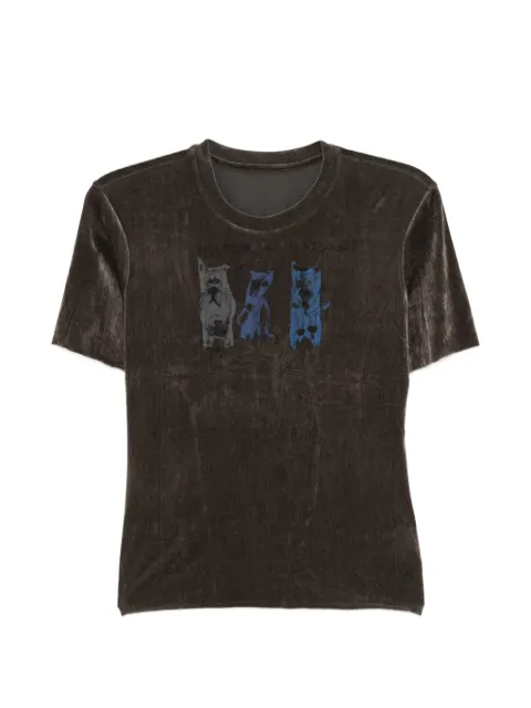 JNBY cat printed short-sleeve T-shirt Brown 5Q7110470