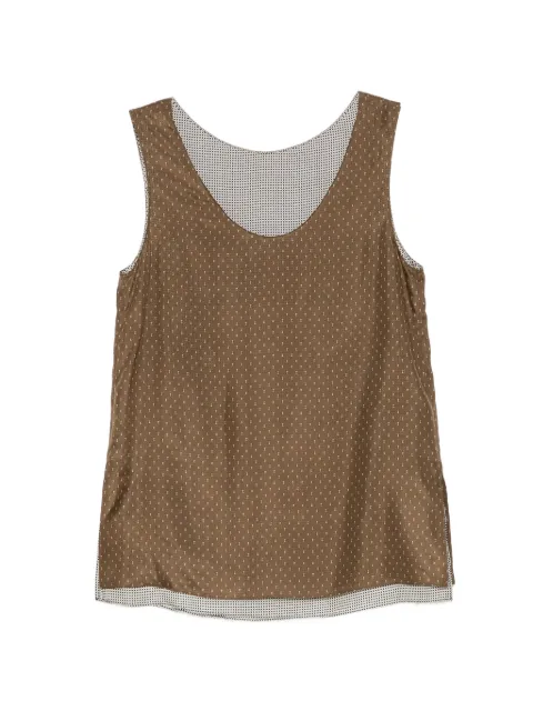 LESS polka-dot printed layered vest Brown 2Q7016590