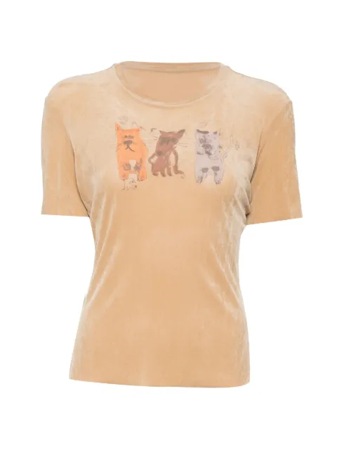 JNBY printed velvet T-shirt Brown 5Q7110470