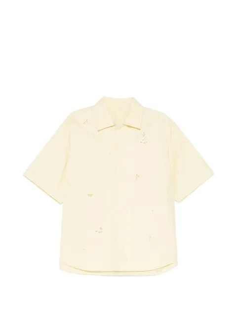 CROQUIS eyelet-embroidery short-sleeve shirt Yellow 9Q7213340