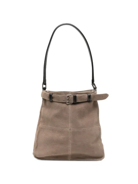 CROQUIS suede-finish buckled shoulder bag Neutrals 8Q9L10310