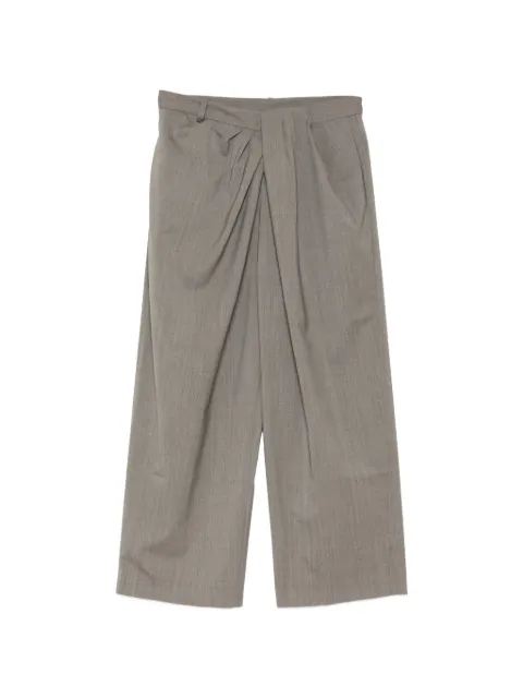 JNBY Straight-Leg Cropped Pleated Trousers Grey 5Q6E14370