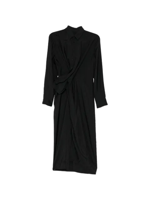 JNBY twist-detail long-sleeve dress Black 5Q7G14640