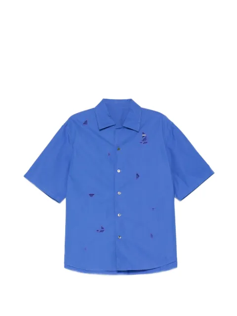CROQUIS eyelet-embroidery short-sleeve shirt Blue 9Q7213340