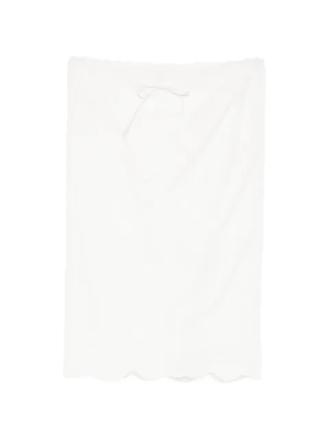 LESS scallop-edge midi skirt White 2Q7D14330