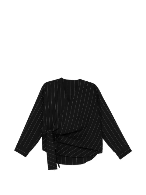 JNBY pinstripe-pattern tie-front blouse Black 5Q7214301