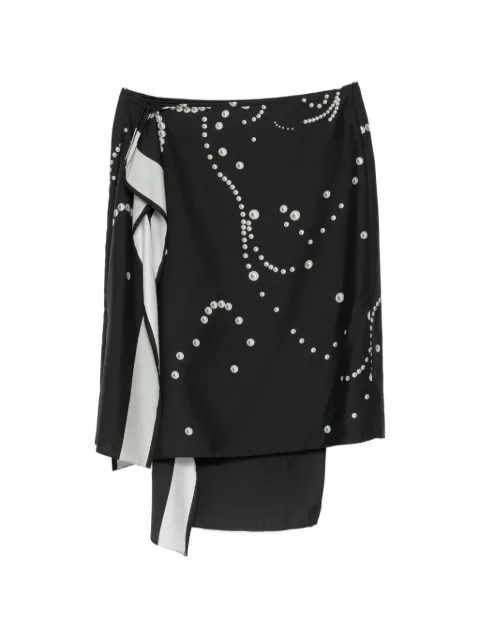 JNBY pearl-print wrap skirt Black 5Q7D20920