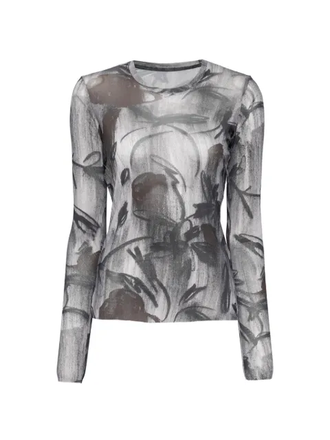 JNBY mesh long-sleeve T-shirt Grey 5Q7111480