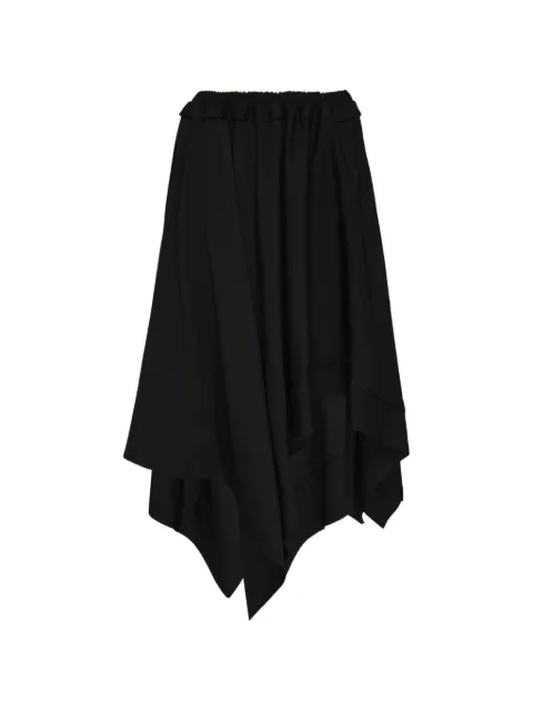 Yohji Yamamoto elasticated-waist asymmetric-hem skirt Black FVS50100001