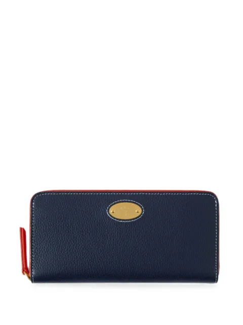 Mulberry logo-plaque grained-leather purse Blue A26RL9042205U931