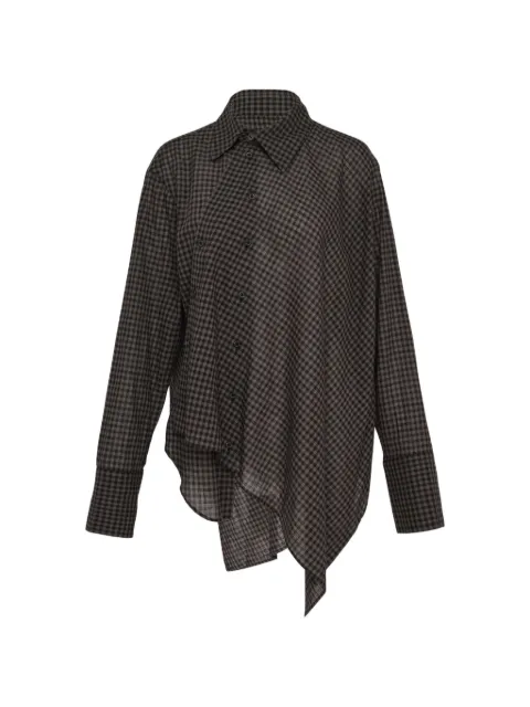 Yohji Yamamoto check-pattern shirt Brown FVB90008001