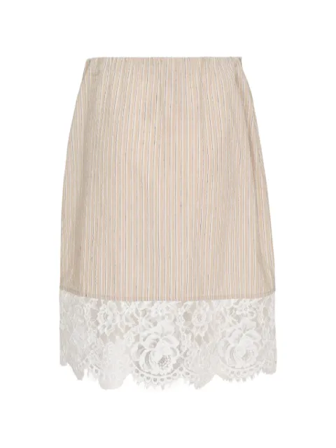 Nº21 striped lace-hem midi skirt Neutrals C0221524RA11