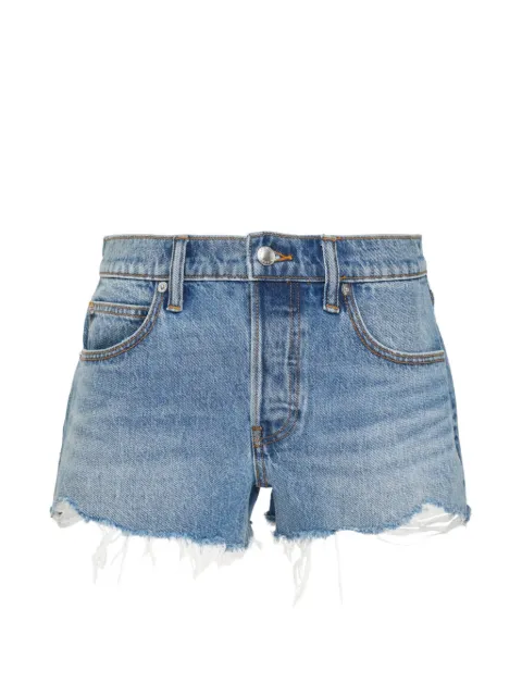 Alexander Wang crystal-embellished frayed shorts Blue 4DC3264229486