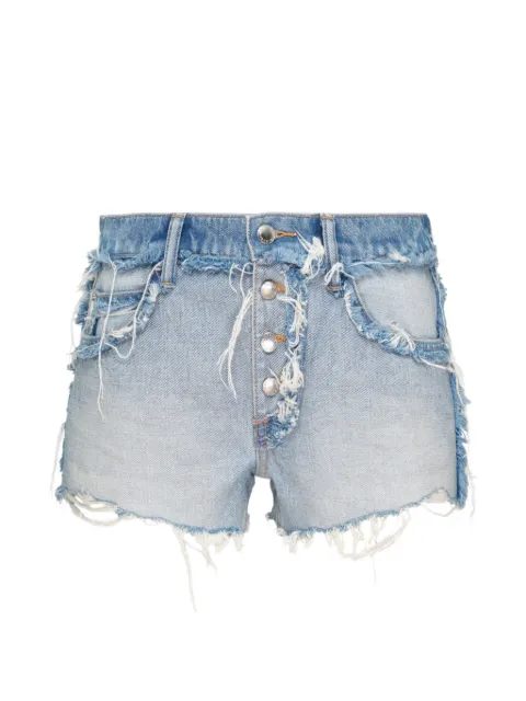 Alexander Wang inverted frayed denim shorts Blue 4DC326413300470D