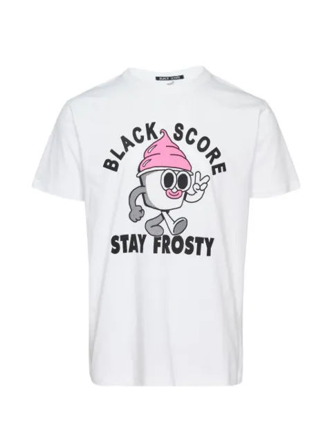 Black Score graphic-print T-shirt White BSMCCFROSTY00WHITE