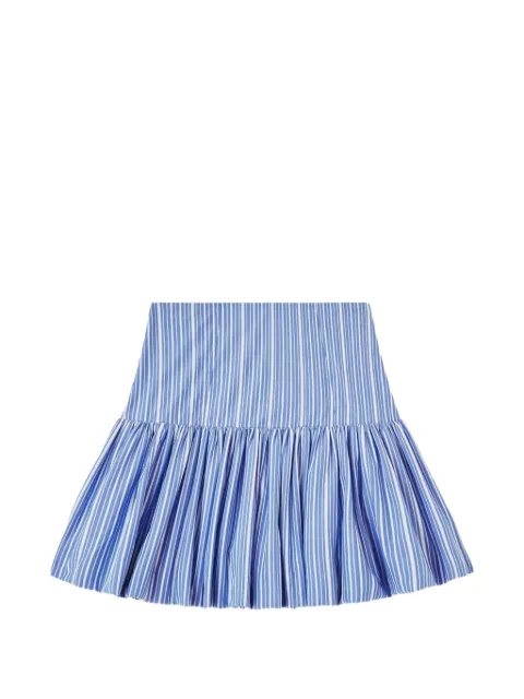 GANNI striped-pattern tiered mini skirt Blue A1090260