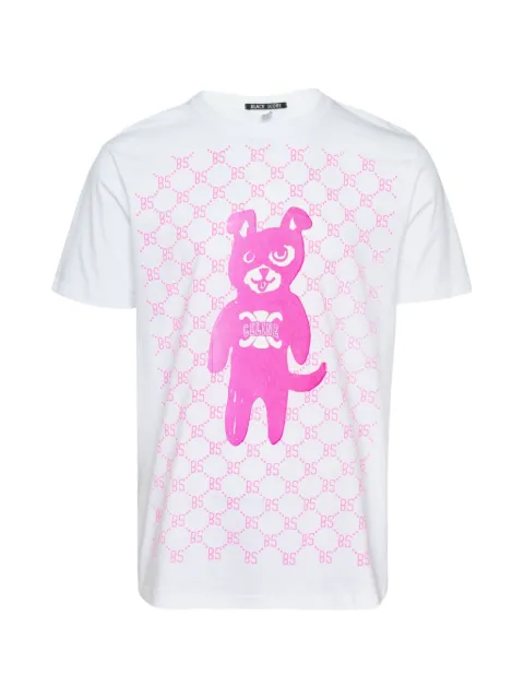 Black Score graphic-print cotton T-shirt White BSMCCCELINEDOGLOGOPATTER