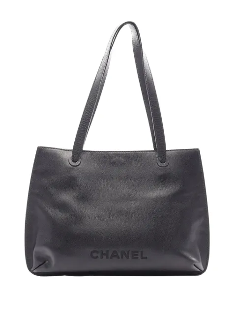 CHANEL Pre-Owned 1997-1999 Grained Calfskin tote bag Black XEWRJU7O8HCE4NR3