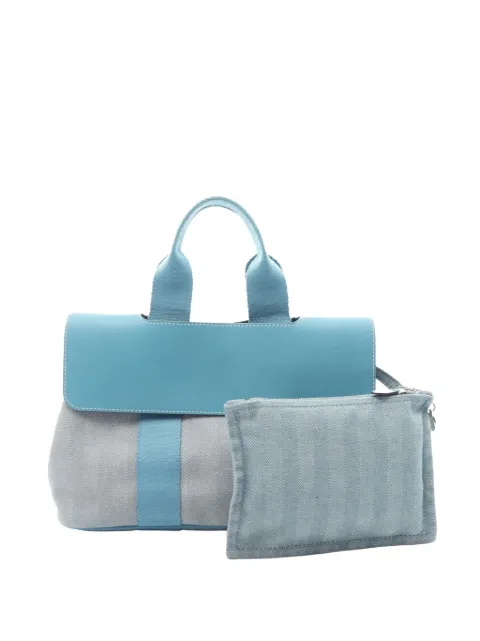 Hermès Pre-Owned 1990-2020 Toile and Swift Valparaiso PM handbag Blue Q7ZAG65NOHXDDVOJ