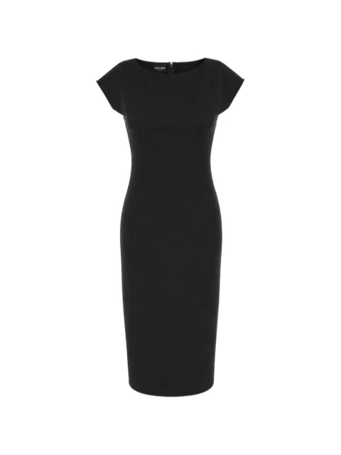 Giorgio Armani cap-sleeve rear-slit misi dress Black GW003816TE10117