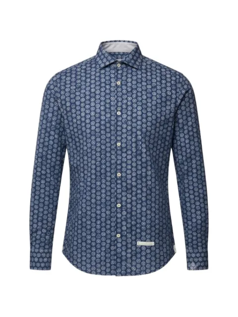 Tintoria Mattei geometric-print long-sleeve shirt Blue 1TXHNJWFE689