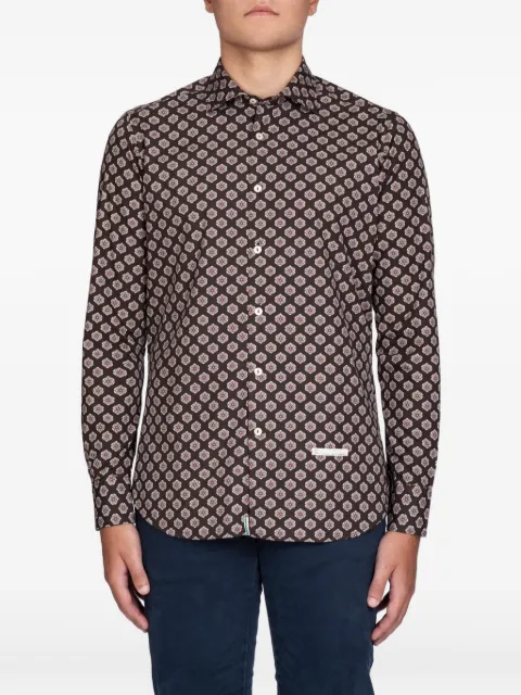 Tintoria Mattei geometric-print shirt Brown 1U29NJWFR275