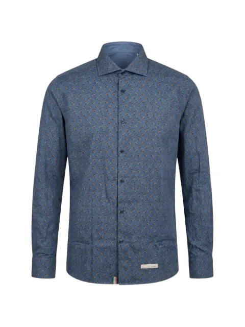 Tintoria Mattei floral-print long-sleeve shirt Blue T2WNJWFD125
