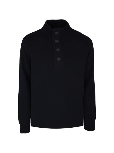 Gran Sasso button-fastening mock-neck sweater Blue 2316925025