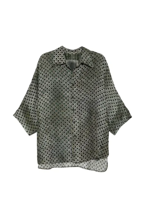 Ziggy Chen geometric-print short-sleeve shirt Green 0W2620709