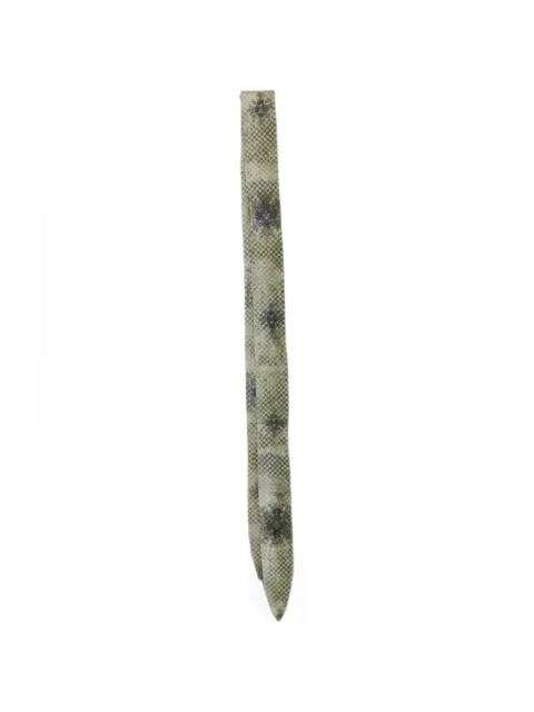 Ziggy Chen patterned skinny scarf Green 0W2625002