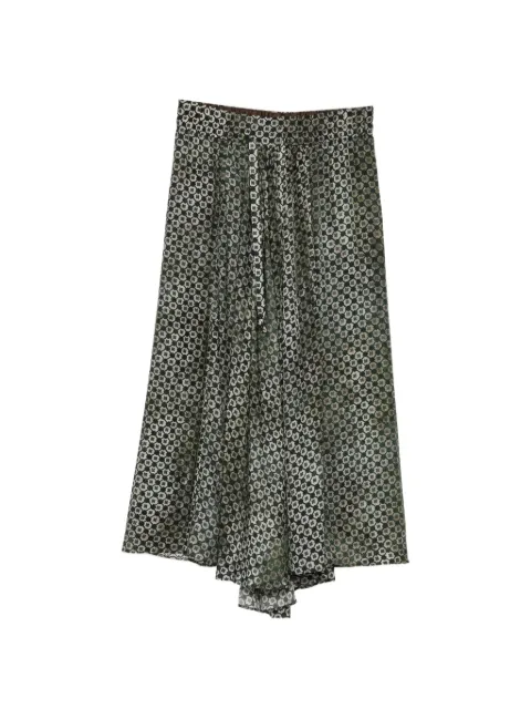 Ziggy Chen geometric-print drawstring skirt Green 0W2620312