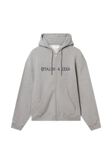 Axel Arigato Rhys logo-embroidered zip-up hoodie Grey A4223