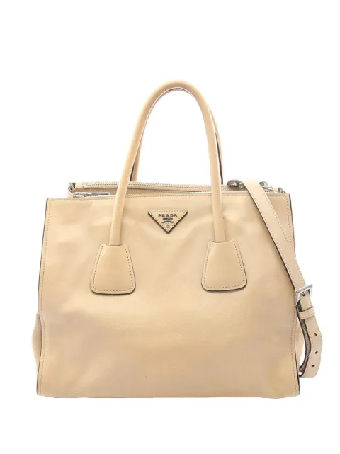 Prada Pre-Owned 2010-2026 City Calf Double Zip satchel Neutrals 93X2M1Q71JQH46V8