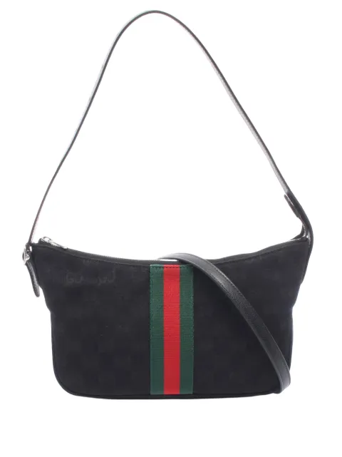 Gucci Pre-Owned 20th Century Small GG Canvas Lunetta satchel Black X1178KM612A0ABI0