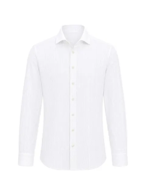 Bastoncino seersucker-texture long-sleeve shirt White B15461