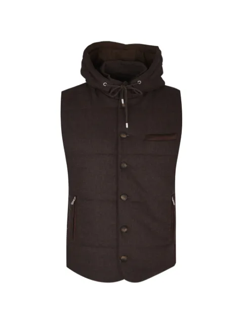 Gran Sasso hooded quilted gilet Brown 2319251303
