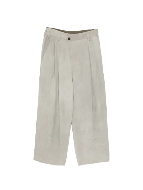 Ziggy Chen pleated wide-leg trousers Grey 0M2620508