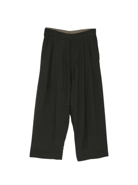Ziggy Chen pleated-detail belt-loops trousers Green 0M2620507