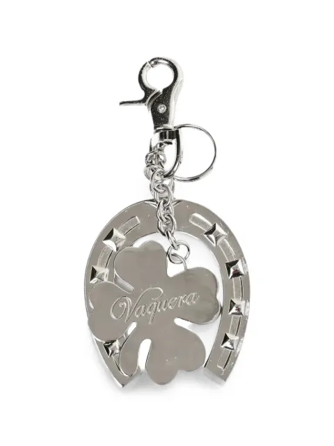 Vaquera horseshoe four-leaf clover keyring Silver VAQ08K803