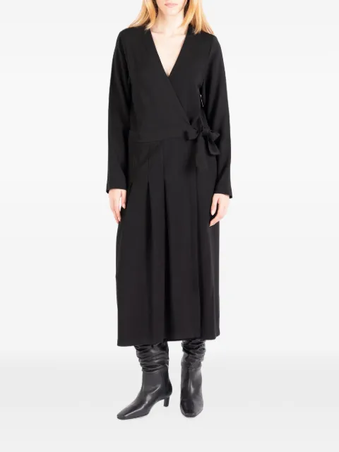 Société Anonyme pleated wrap-style midi dress Black JAPDRESSSA18W99WL100
