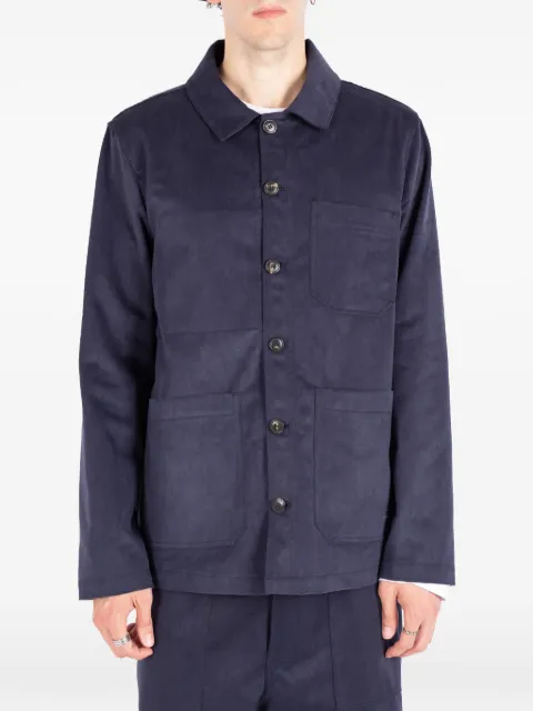 Société Anonyme Work button-up cotton shirt jacket Blue WORKJSA18M99