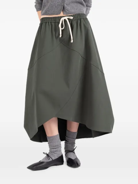 Société Anonyme Bunka asymmetric drawstring maxi skirt Green BUNKASKSA18W99WLE97