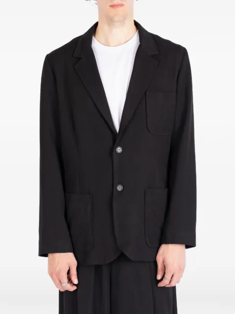 Société Anonyme Granpa notch-lapel cotton blazer Black GRANPASA18M99WLCN70