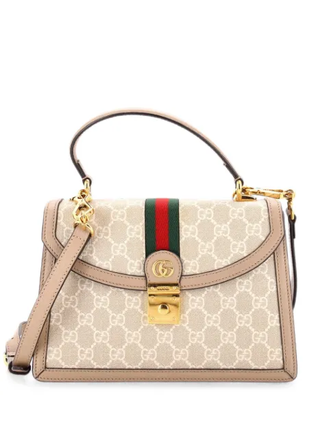 Gucci Pre-Owned Ophidia Flap Top Handle Bag GG Coated Canvas Small satchel Neutrals BK9I27MB9OSJP28R